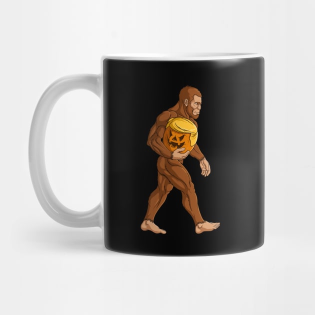 Bigfoot Sasquatch Halloween Trumpkin Pumpkin Spooky Vibes by wingsofrage